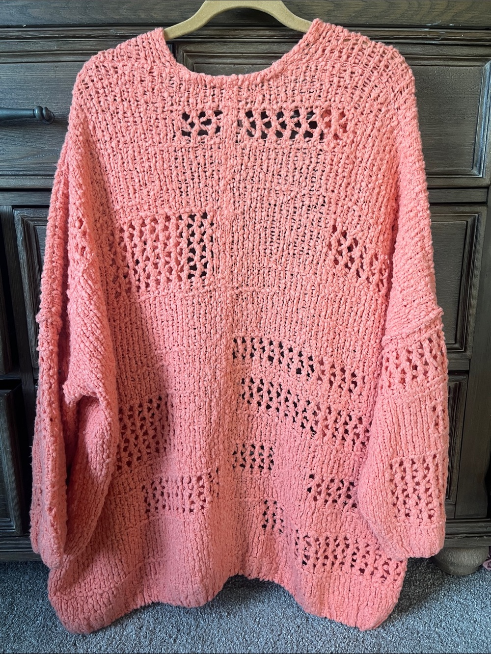 Free People Coral Open-Knit Crochet Cardigan - Picture 3 of 3